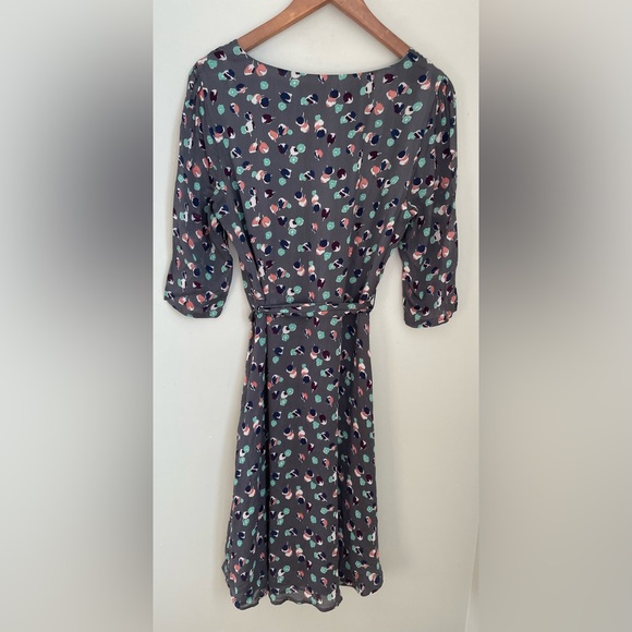 Boden Florence Printed Grey Dress US 8 Feminine Cottagecore MIDI - Picture 5 of 11